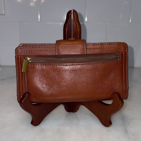 Fossil Wallet Leather Bifold Multi compartment snap zip wallet - Picture 4 of 16